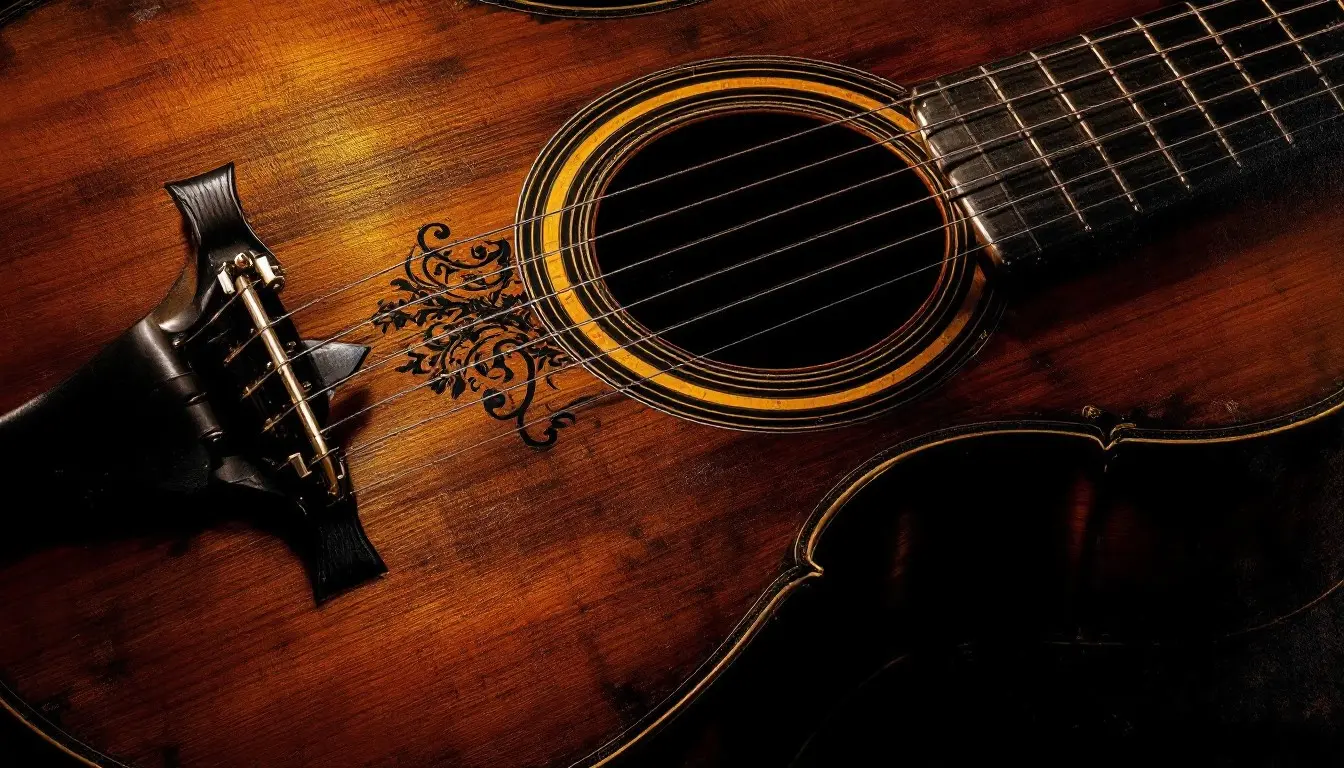 Warm ambient scene of a living room set up for an intimate house concert